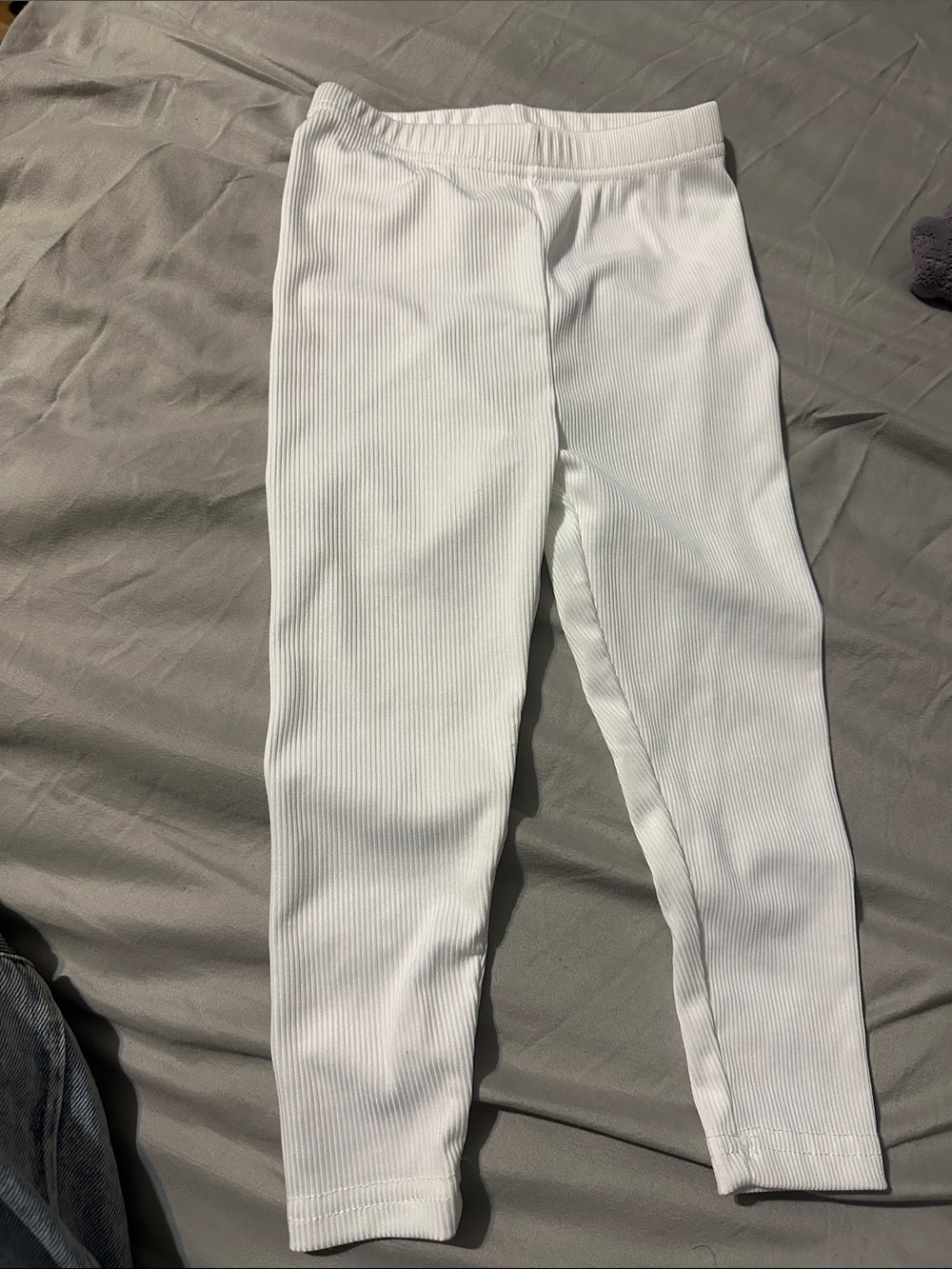 White Ribbed Infant Leggings